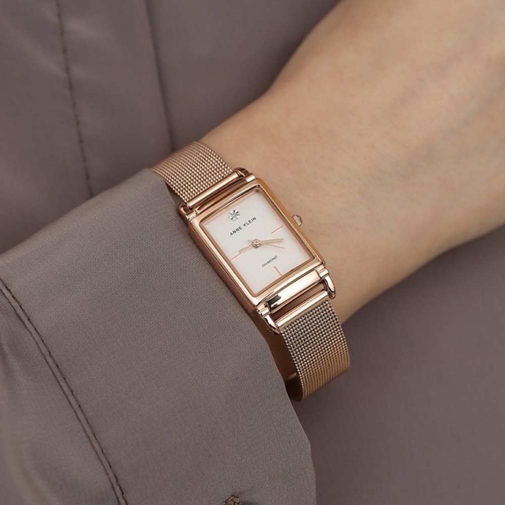 Anne Klein Rose Gold Rectangular Quartz Watch